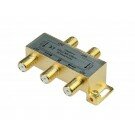 Monoprice PREMIUM 4 way Coax Cable Splitter F type Screw - 5~2400 MHz (for Video VCR Cable TV antenna)