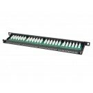 Monorprice SpaceSaver 19" Half-U UTP Cat6A Horizontal 180° Patch Panel, 24 Ports, Dual IDC