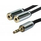 Monoprice Designed for Mobile 6ft 3.5mm Stereo Plug/Two 3.5mm Stereo Jack Cable - Black