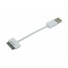Monoprice 4-inch SlimFit USB Sync Cable for all 30-pin iPad® iPhone®, and iPod® - White