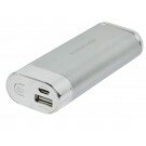Monoprice - Battery Backup and LED Flashlight for iPhone®, iPod®, and other USB Mobile Devices (5200mAh, 1.5A) - Silver