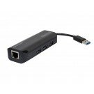 Monoprice - USB 3.0 3 Port Hub w/ Gigabit Ethernet Adapter