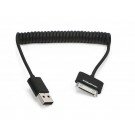 Monoprice 1ft to 3ft Coiled Charge and Sync Cable for all 30-pin iPad®, iPhone®, and iPod® - Black