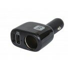 Monoprice - Port Saver Dual USB Car Charger for iPhone® and Other Mobile Devices - Black