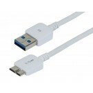 Monoprice - Ultra Slim Series USB 3.0 Cable, A Male to Micro B Male, 1 Ft White