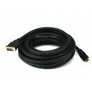 Monoprice 25ft 24AWG CL2 Standard HDMI to DVI Adapter Cable - Black