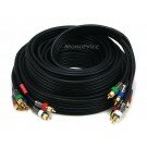 Monoprice 25ft 18AWG CL2 Premium 5-RCA Component Video/Audio Coaxial Cable (RG-6/U) - Black
