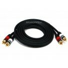 Monoprice 6ft Premium 2 RCA Plug/2 RCA Plug M/M 22AWG Cable - Black
