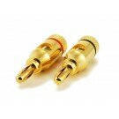 Monoprice - 1 Pair Of High-Quality Gold Plated Speaker Banana Plugs, Open Screw Type