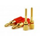 Monoprice Dual High-Quality Copper Speaker Banana Plugs [JX-74052] - Red