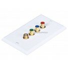 Monoprice 3 RCA Component / F Connector Two-Piece Inset Wall Plate (RGB Component + F Connector) - Coupler Type