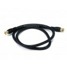 3ft RG6 (18AWG) 75Ohm, Quad Shield, CL2 Coaxial Cable with F Type Connector 