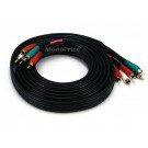 Monoprice 12ft 22AWG 5-RCA Component Video/Audio Coaxial Cable (RG-59/U) - Black
