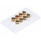 Monoprice High Quality Banana Binding Post Two-Piece Inset Wall Plate for 4 Speakers - Coupler Type