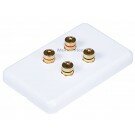 Monoprice High Quality Banana Binding Post Wall Plate for 2 Speaker - Coupler Type 