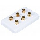 Monoprice High Quality Banana Binding Post Wall Plate for 3 Speaker - Coupler Type 