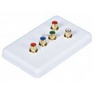 Monoprice 5 RCA Component Wall Plate (RGB + Audio) - Coupler Type