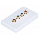 Monoprice 3 RCA Component / F Connector Wall Plate (RGB Component + F Connector) - Coupler Type