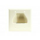 Monoprice 2-Gang Recessed Low Voltage Cable Wall Plate - Lite Almond
