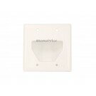 Monoprice - 2-Gang Recessed Low Voltage Cable Wall Plate - White