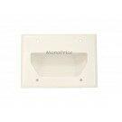 Monoprice 3-Gang Recessed Low Voltage Cable Wall Plate - White