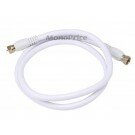 Monoprice 3ft RG6 (18AWG) 75Ohm, Quad Shield, CL2 Coaxial Cable with F Type Connector - White