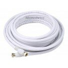Monoprice 25ft RG6 (18AWG) 75Ohm, Quad Shield, CL2 Coaxial Cable with F Type Connector - White