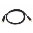 Monoprice - 3ft 2.5mm Stereo Plug/Jack M/F Cable - Black