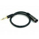Monoprice - 1.5ft Premier Series XLR Male to 1/4inch TRS Male 16AWG Cable (Gold Plated)