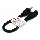 Monoprice - 1ft 14AWG Power Cord Cable w/ 3 Conductor PC Power Connector Socket (C13/5-15P) - Black