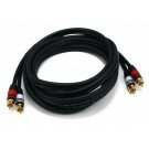 Monoprice - 10ft Premium 2 RCA Plug/2 RCA Plug M/M 22AWG Cable - Black