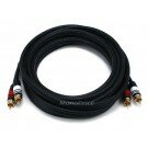 Monoprice 15ft Premium 2 RCA Plug/2 RCA Plug M/M 22AWG Cable - Black