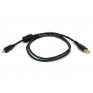 3ft USB 2.0 A Male to Mini-B 4pin Male 28/24AWG Cable w/ Ferrite Core (Gold Plated)