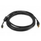Monoprice 15ft USB 2.0 A Male to Micro 5pin Male 28/24AWG Cable w/ Ferrite Core (Gold Plated)