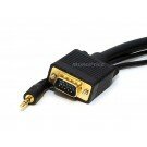 Monoprice 25ft Super VGA HD15 M/M CL2 Rated Cable w/ Stereo Audio and Triple Shielding (Gold Plated)
