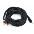 Monoprice 15ft Premium 3.5mm Stereo Male to 2RCA Male 22AWG Cable (Gold Plated) - Black