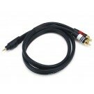 Monoprice - 3ft Premium 2.5mm Stereo Male to 2RCA Male 22AWG Cable (Gold Plated) - Black