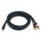 Monoprice - 6ft Premium 2.5mm Stereo Male to 2RCA Male 22AWG Cable (Gold Plated) - Black