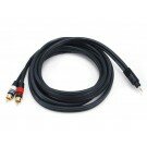 Monoprice - 10ft Premium 2.5mm Stereo Male to 2RCA Male 22AWG Cable (Gold Plated) - Black
