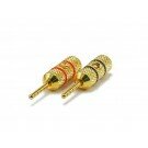 Monoprice - 1 PAIR OF High-Quality Gold Plated Speaker Pin Plugs, Pin Crimp Type