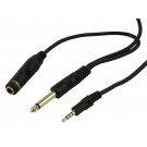 Monoprice - Guitar Cable for iPad® & Smartphones (TRRS male to 1/4" TS male input & 1/4" TS female output) - 3 Meters