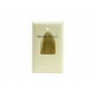 Monoprice 1-Gang Recessed Low Voltage Cable Wall Plate - Ivory