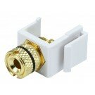 Monoprice - Keystone Jack - Banana Jack w/Black Ring (Solder Type) - White