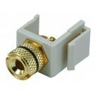 Monoprice - Keystone Jack - Banana Jack w/Black Ring (Solder Type) - Ivory