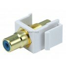 Monoprice Keystone Jack - Modular RCA w/Blue Center (White)