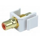Monoprice Keystone Jack - Modular RCA w/Orange Center (White)