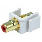 Monoprice Keystone Jack - Modular RCA w/Red Center (White)