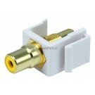 Monoprice Keystone Jack - Modular RCA w/Yellow Center (White)
