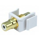 Monoprice Keystone Jack - Modular RCA w/White Center (White)