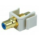 Monoprice Keystone Jack - Modular RCA w/Blue Center (Ivory)